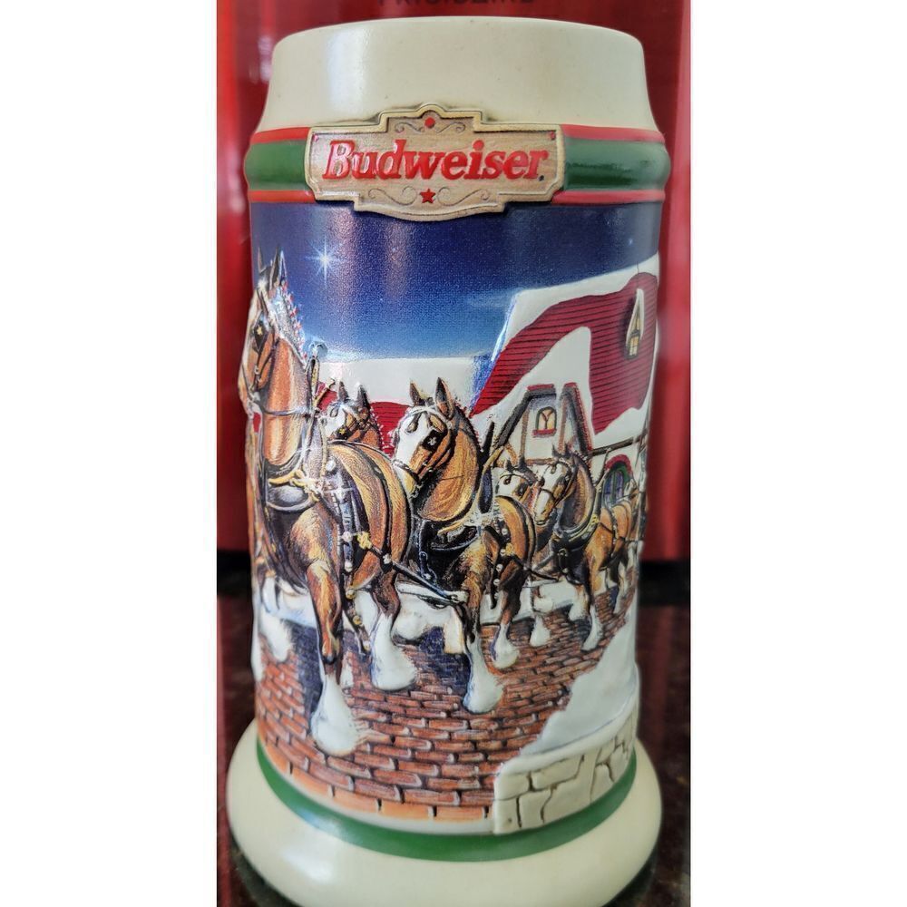 Budweiswer 1998 Grant's Farm Holiday Ceramic Stein